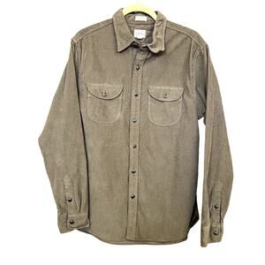 J. Crew Men's Garment Dyed Corduroy CPO Button Down Shirt Medium Classic Fit